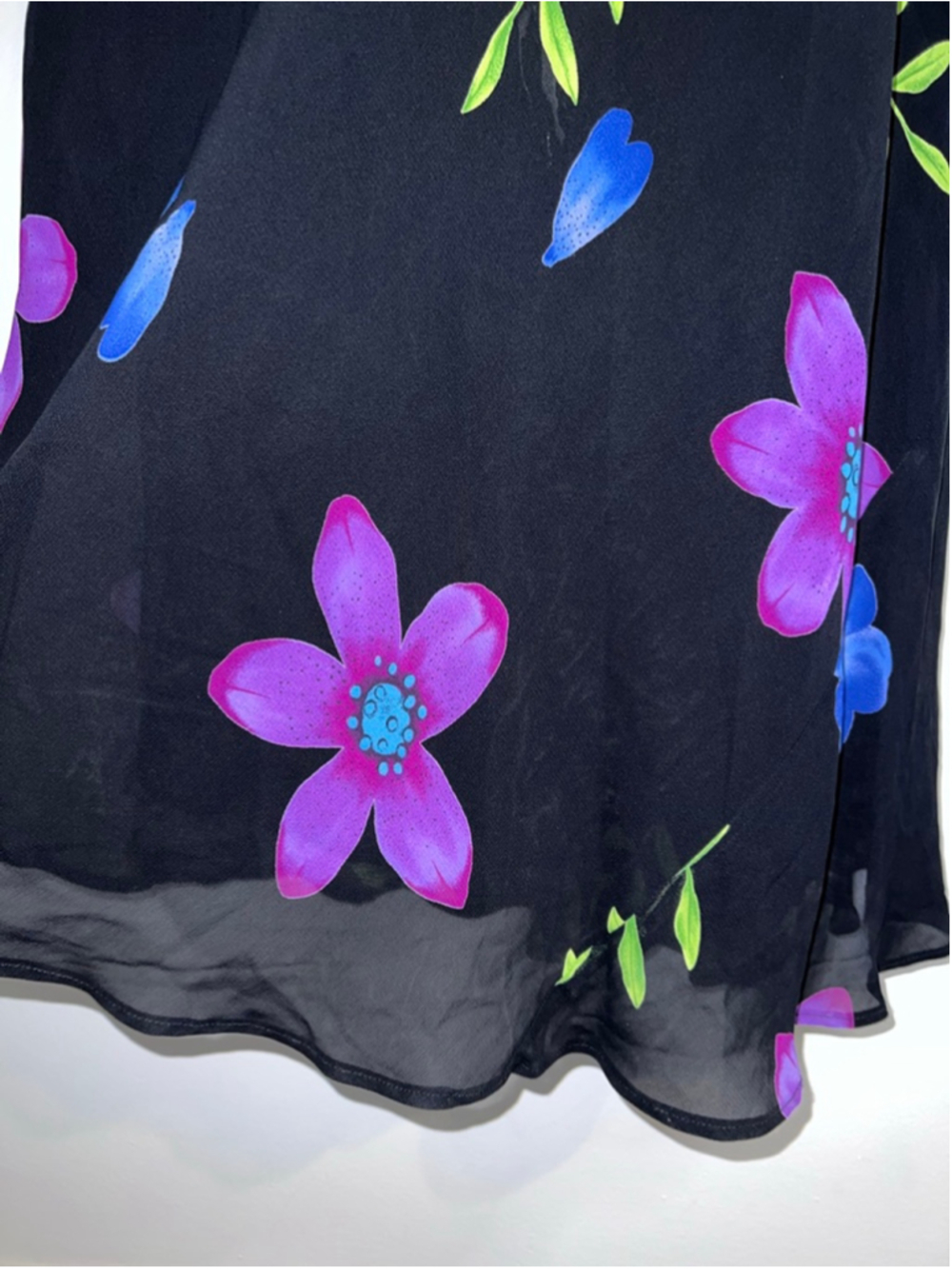 Vintage Cache Black Floral Sleeveless Maxi Dress S - Picture 4 of 8